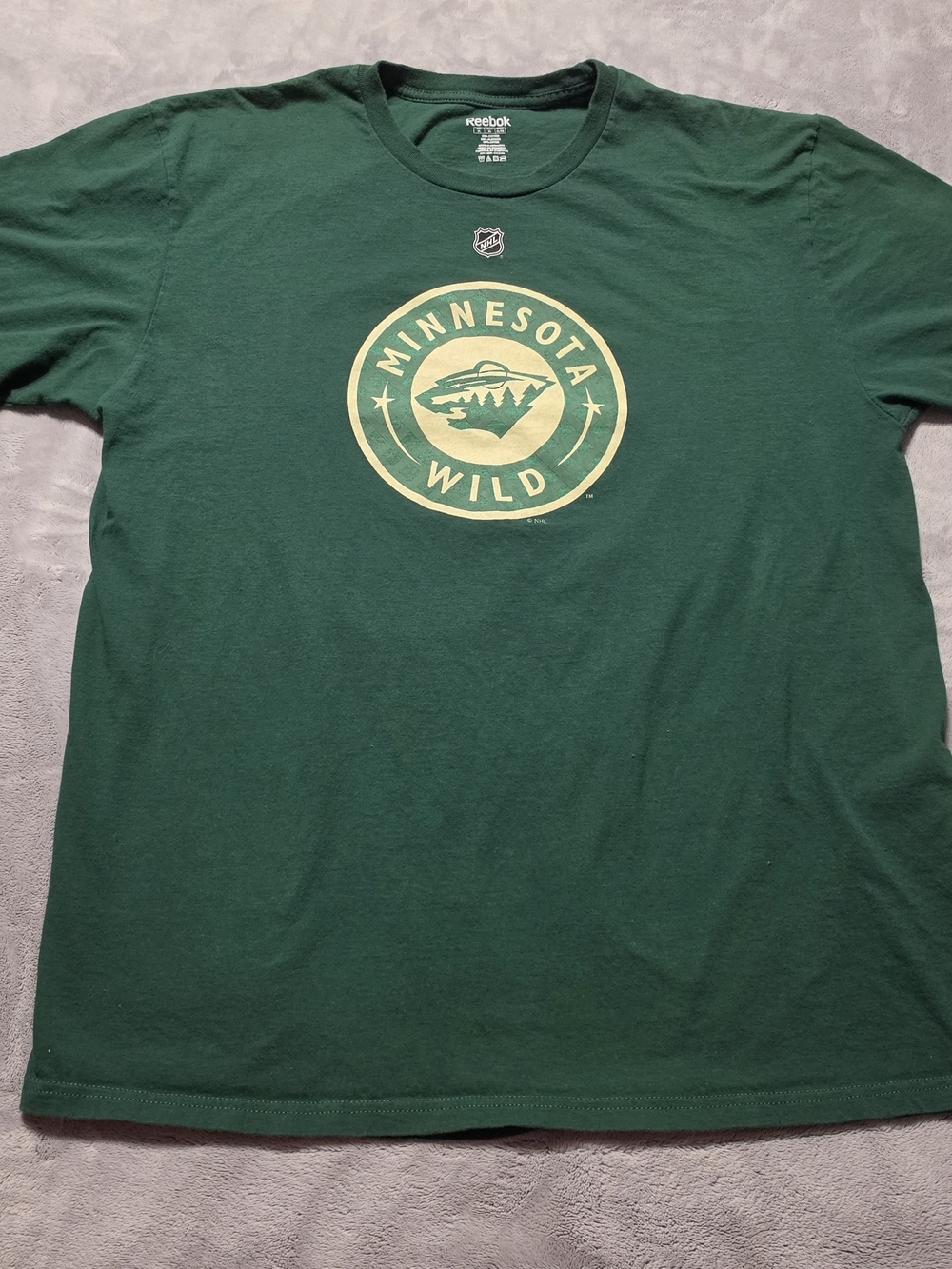 Reebok Green Minnesota Wild Logo Short Sleeve Tee